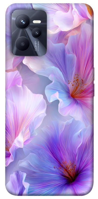 Чехол itsPrint Light purple для Realme C35, цветы, купить оптом с доставкой