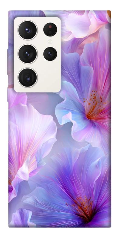 Чехол itsPrint Light purple для Samsung Galaxy S23 Ultra, цветы, купить оптом с доставкой