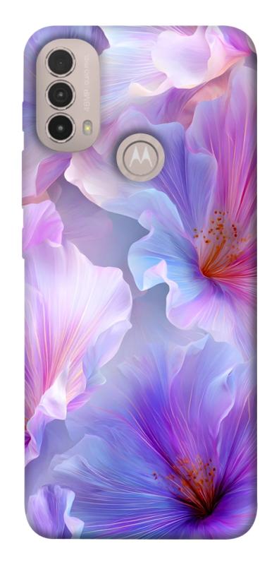 Чехол itsPrint Light purple для Motorola Moto E40, цветы, купить оптом с доставкой