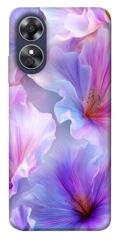 Чехол itsPrint Light purple для Oppo A17, цветы, купить оптом с доставкой