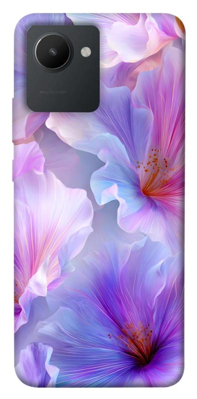 Чехол itsPrint Light purple для Realme C30s, цветы, купить оптом с доставкой