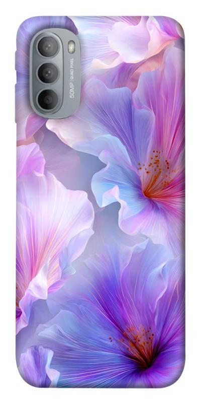 Чехол itsPrint Light purple для Motorola Moto G31, цветы, купить оптом с доставкой