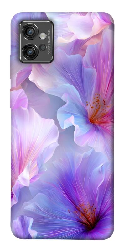 Чехол itsPrint Light purple для Motorola Moto G32, цветы, купить оптом с доставкой