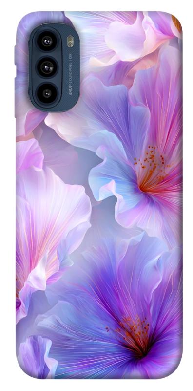 Чехол itsPrint Light purple для Motorola Moto G41, цветы, купить оптом с доставкой