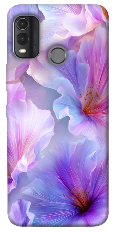 Чехол itsPrint Light purple для Nokia G11 Plus, цветы, купить оптом с доставкой