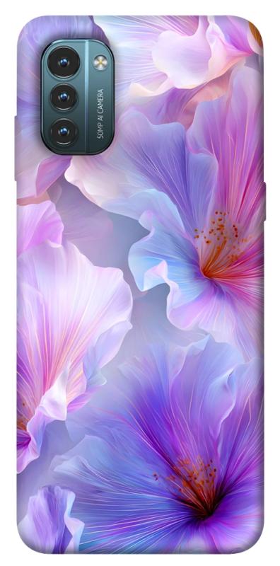 Чохол itsPrint Light purple для Nokia G21, квіти, купити оптом з доставкою