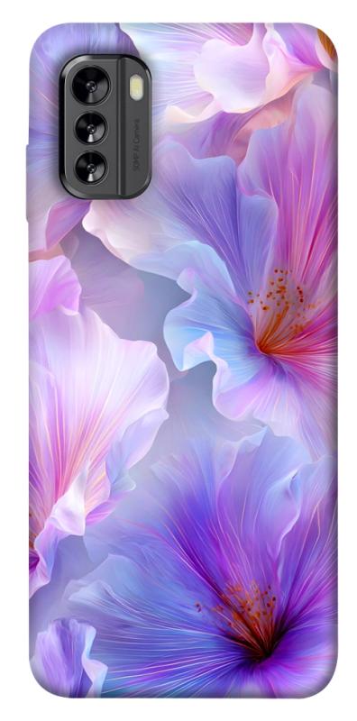 Чехол itsPrint Light purple для Nokia G60, цветы, купить оптом с доставкой