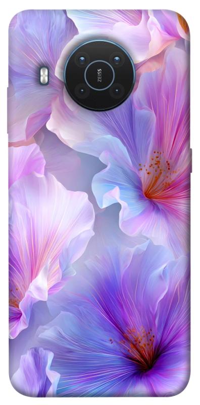 Чехол itsPrint Light purple для Nokia X10 / X20, цветы, купить оптом с доставкой