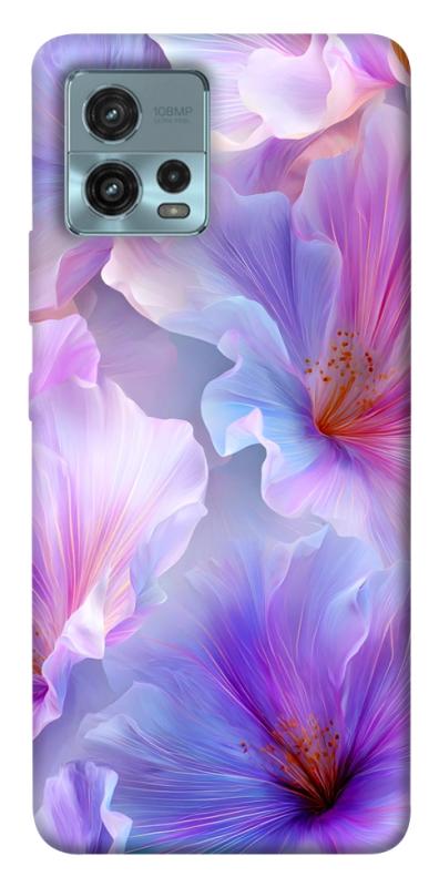 Чехол itsPrint Light purple для Motorola Moto G72, цветы, купить оптом с доставкой