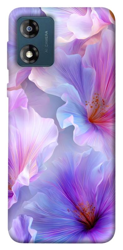 Чехол itsPrint Light purple для Motorola Moto E13, цветы, купить оптом с доставкой