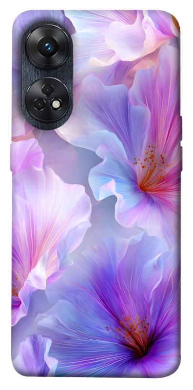 Чехол itsPrint Light purple для Oppo Reno 8 T 4G, цветы, купить оптом с доставкой