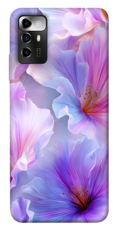 Чехол itsPrint Light purple для ZTE Blade A72, цветы, купить оптом с доставкой