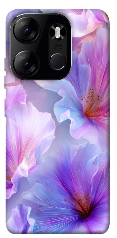 Чехол itsPrint Light purple для Tecno Spark Go 2023, цветы, купить оптом с доставкой