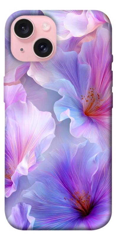 Чехол itsPrint Light purple для Apple iPhone 15 (6.1"), цветы, купить оптом с доставкой