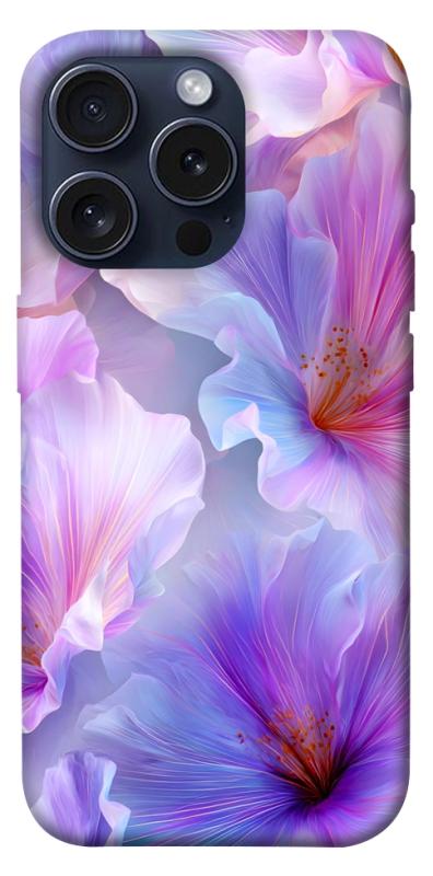 Чохол itsPrint Light purple для Apple iPhone 15 Pro (6.1"), квіти, купити оптом з доставкою