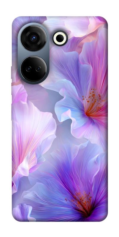 Чехол itsPrint Light purple для TECNO Camon 20 Pro (CK7n), цветы, купить оптом с доставкой