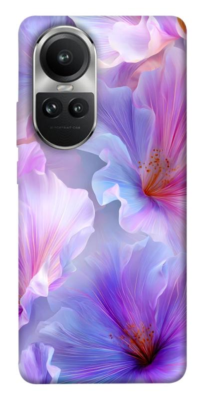 Чехол itsPrint Light purple для Oppo Reno 10, цветы, купить оптом с доставкой