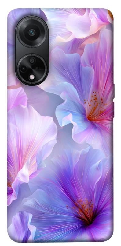 Чехол itsPrint Light purple для Oppo A58 4G, цветы, купить оптом с доставкой