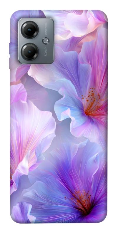 Чехол itsPrint Light purple для Motorola Moto G14, цветы, купить оптом с доставкой