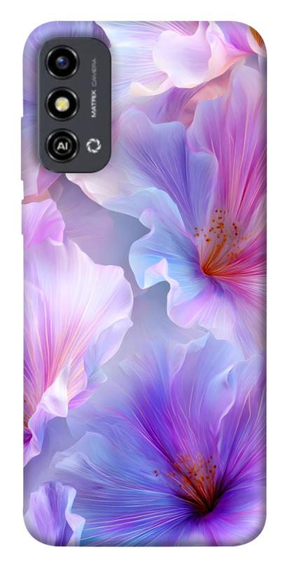 Чохол itsPrint Light purple для ZTE Blade A53, квіти, купити оптом з доставкою