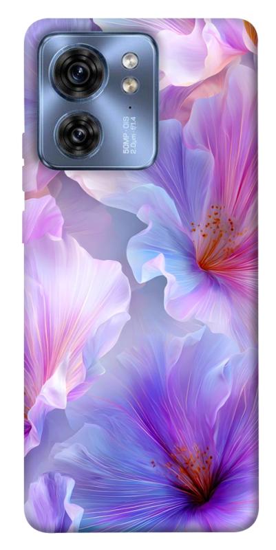 Чехол itsPrint Light purple для Motorola Edge 40, цветы, купить оптом с доставкой