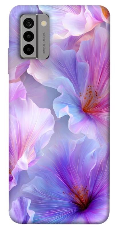 Чехол itsPrint Light purple для Nokia G22, цветы, купить оптом с доставкой