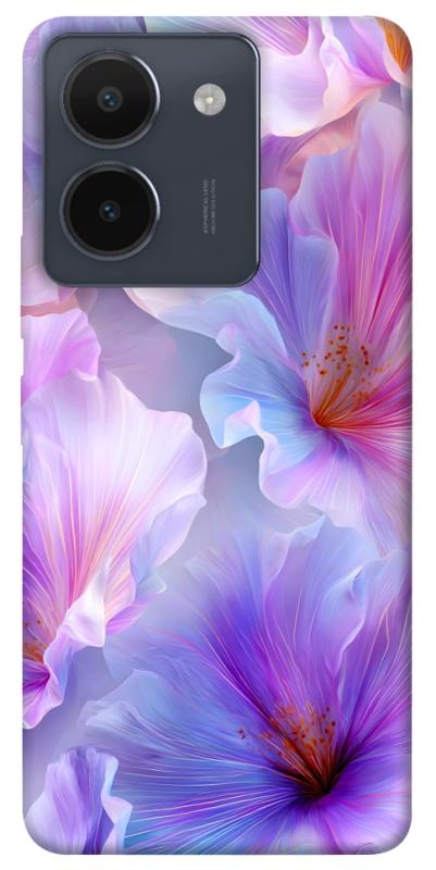 Чехол itsPrint Light purple для Vivo Y36, цветы, купить оптом с доставкой
