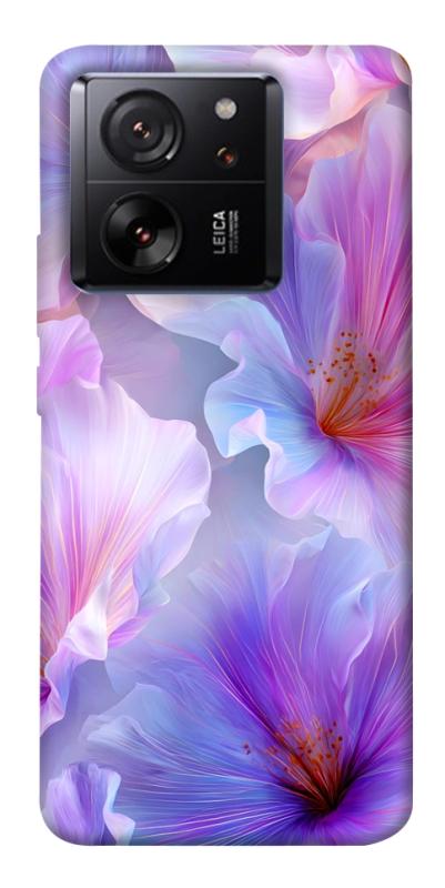 Чехол itsPrint Light purple для Xiaomi 13T, цветы, купить оптом с доставкой