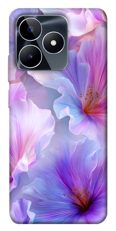 Чехол itsPrint Light purple для Realme C53, цветы, купить оптом с доставкой