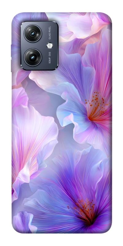 Чехол itsPrint Light purple для Motorola Moto G54, цветы, купить оптом с доставкой