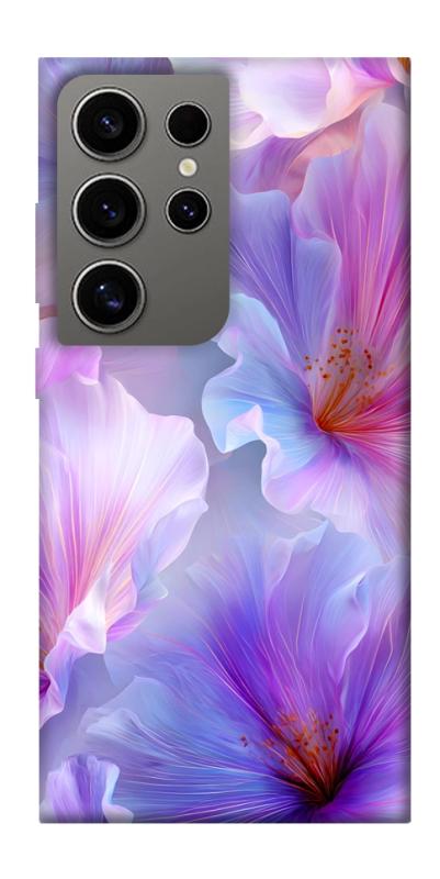 Чехол itsPrint Light purple для Samsung Galaxy S24 Ultra, цветы, купить оптом с доставкой