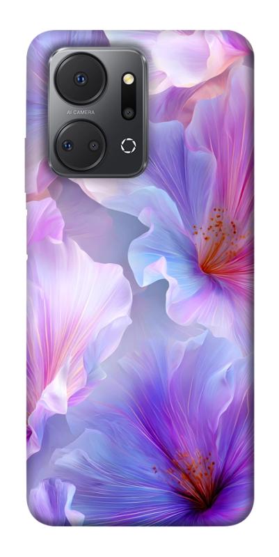 Чехол itsPrint Light purple для Huawei Honor X7a, цветы, купить оптом с доставкой
