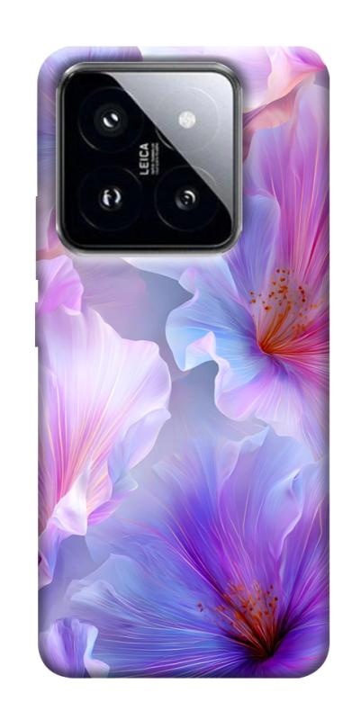 Чохол itsPrint Light purple для Xiaomi 14 Pro, квіти, купити оптом з доставкою