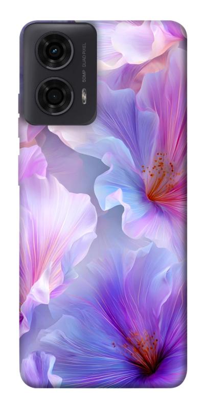 Чехол itsPrint Light purple для Motorola Moto G24, цветы, купить оптом с доставкой