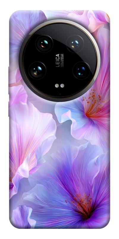 Чехол itsPrint Light purple для Xiaomi 14 Ultra, цветы, купить оптом с доставкой