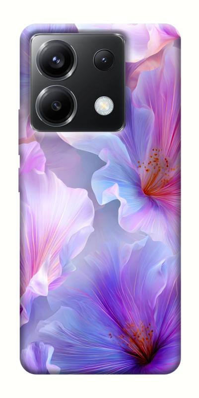 Чехол itsPrint Light purple для Xiaomi Poco X6, цветы, купить оптом с доставкой