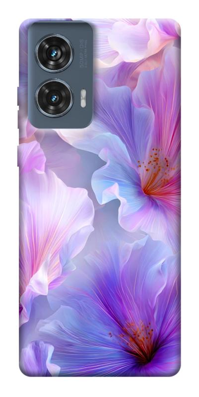 Чохол itsPrint Light purple для Motorola Edge 50 Fusion, квіти, купити оптом з доставкою