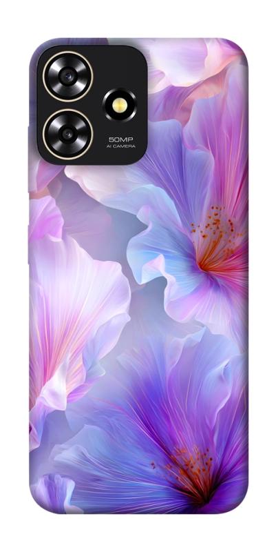 Чехол itsPrint Light purple для ZTE Blade A73 4G, цветы, купить оптом с доставкой