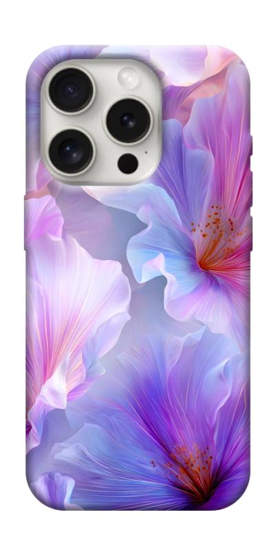 Чехол itsPrint Light purple для Apple iPhone 16 Pro Max (6.9"), цветы, купить оптом с доставкой
