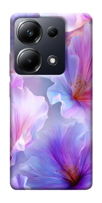 Чехол itsPrint Light purple для Xiaomi Redmi 13 4G / Poco M6 4G, цветы, купить оптом с доставкой