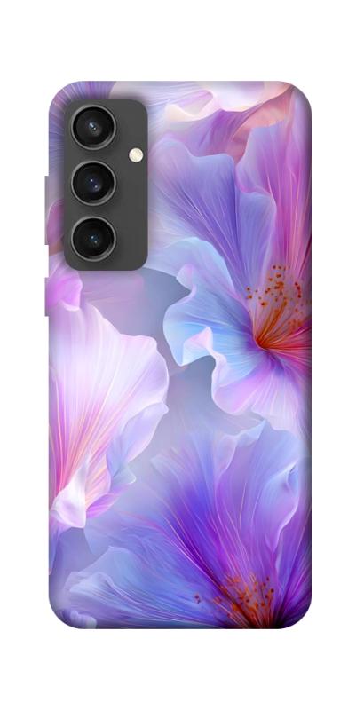 Чохол itsPrint Light purple для Samsung Galaxy S24 FE, квіти, купити оптом з доставкою
