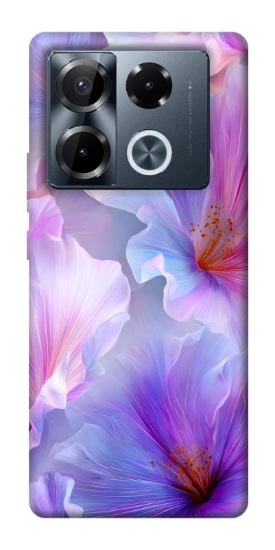 Чехол itsPrint Light purple для Infinix Note 40 Pro 4G, цветы, купить оптом с доставкой