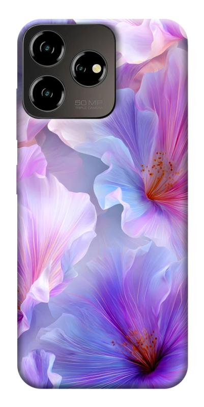Чехол itsPrint Light purple для ZTE Blade V50 Desing 4G, цветы, купить оптом с доставкой