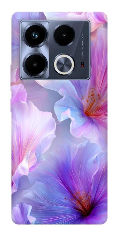 Чехол itsPrint Light purple для Infinix Note 40 4G, цветы, купить оптом с доставкой