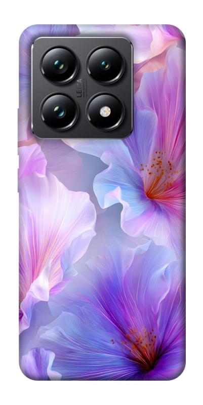 Чехол itsPrint Light purple для Xiaomi 14T Pro, цветы, купить оптом с доставкой