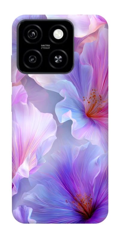 Чехол itsPrint Light purple для ZTE Blade A55 4G, цветы, купить оптом с доставкой