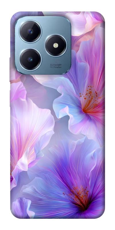 Чехол itsPrint Light purple для Realme C63 4G, цветы, купить оптом с доставкой