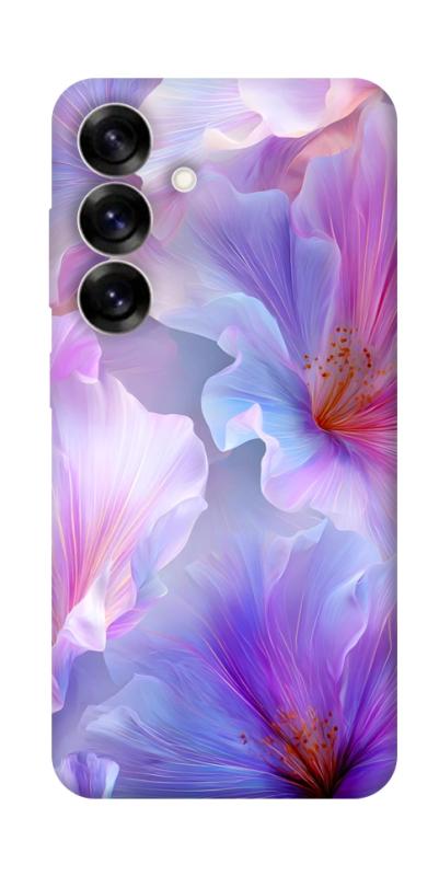 Чехол itsPrint Light purple для Samsung Galaxy S25+, цветы, купить оптом с доставкой