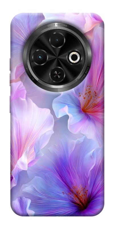 Чохол itsPrint Light purple для TECNO Spark 30C, квіти, купити оптом з доставкою