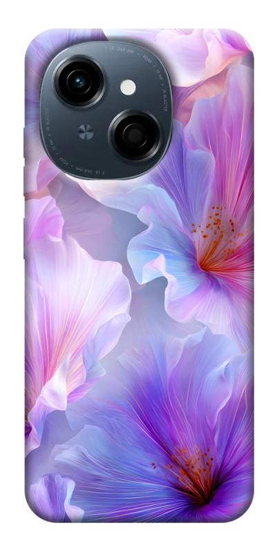 Чехол itsPrint Light purple для TECNO Spark Go 1, цветы, купить оптом с доставкой